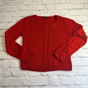 Vintage Victoria M. Ortiz Cable Knit VNeck Sweater. Silk/Viscose Blend. Size M.
